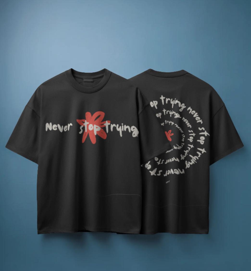 Dott. “Never Stop Trying” Tee – Black