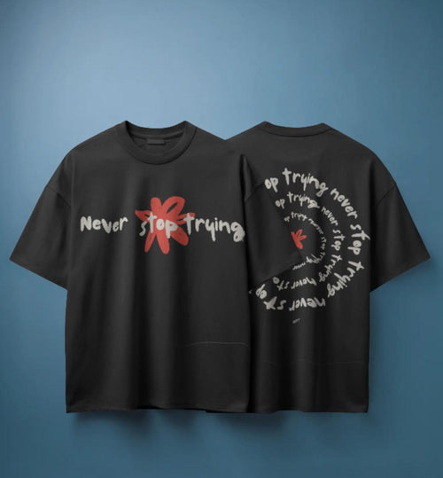 Dott. “Never Stop Trying” Tee – Black